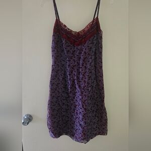 Betsey Johnson Purple Chemise with Red Lace